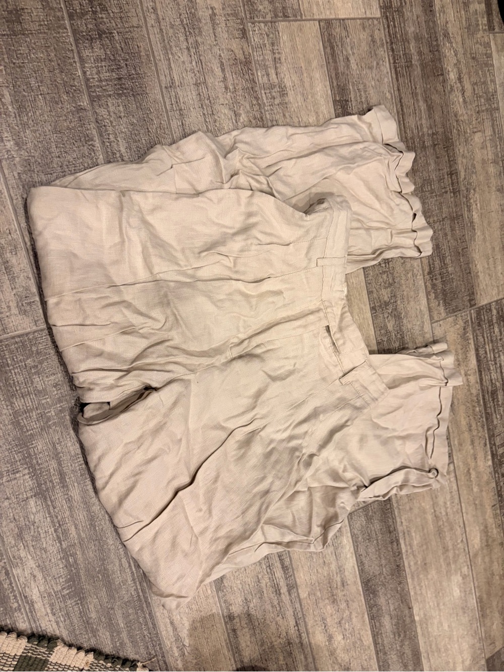 By Together Beige Linen Blend Pants